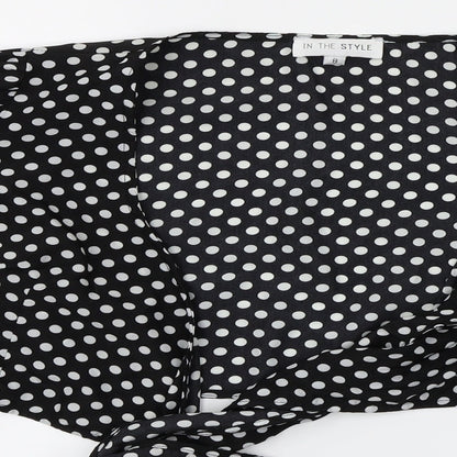 In the Style  Womens Black Polka Dot  Basic Blouse Size 8