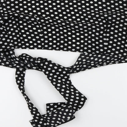 In the Style  Womens Black Polka Dot  Basic Blouse Size 8