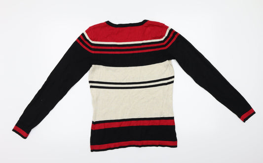 Planet Womens Beige Striped  Pullover Jumper Size XS