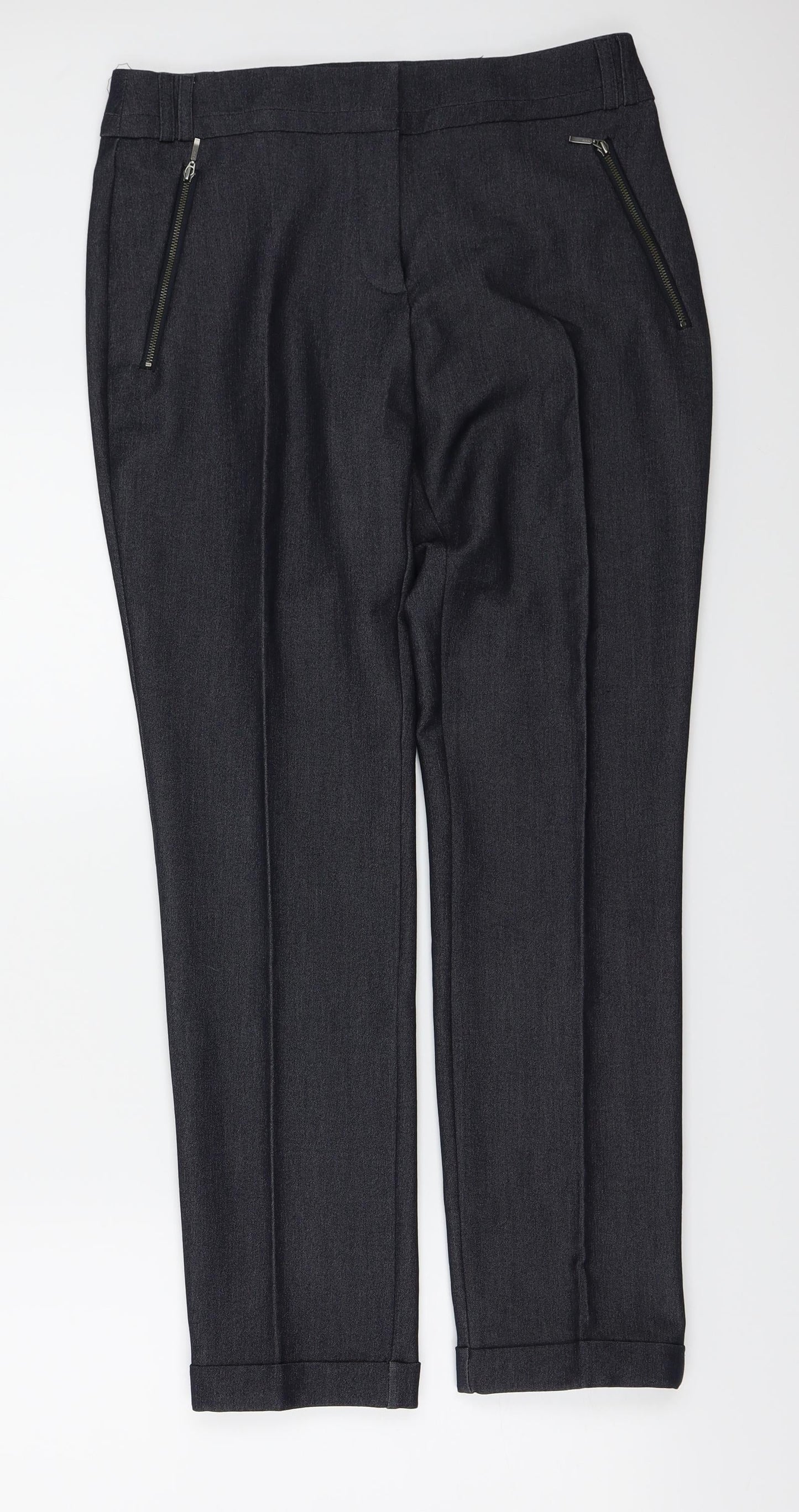 Womens UK Size 30 in F&F Regular Fit  Blue Trousers