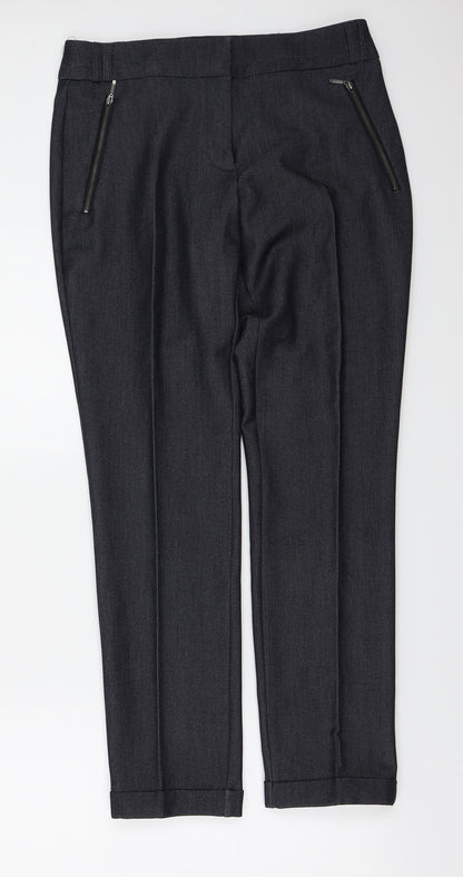 Womens UK Size 30 in F&F Regular Fit  Blue Trousers