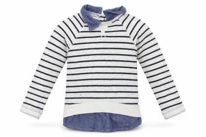 Next  Girls White Striped  Pullover Jumper Size 6 Years