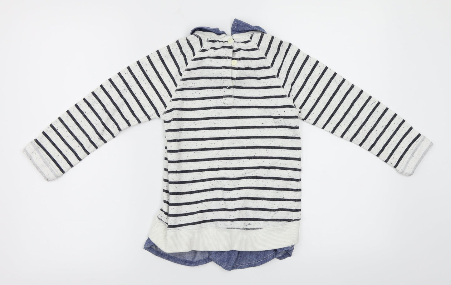 NEXT  Girls White Striped  Pullover Jumper Size 6 Years
