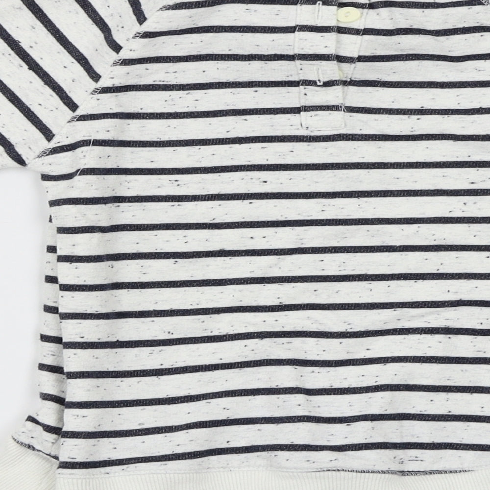 NEXT  Girls White Striped  Pullover Jumper Size 6 Years