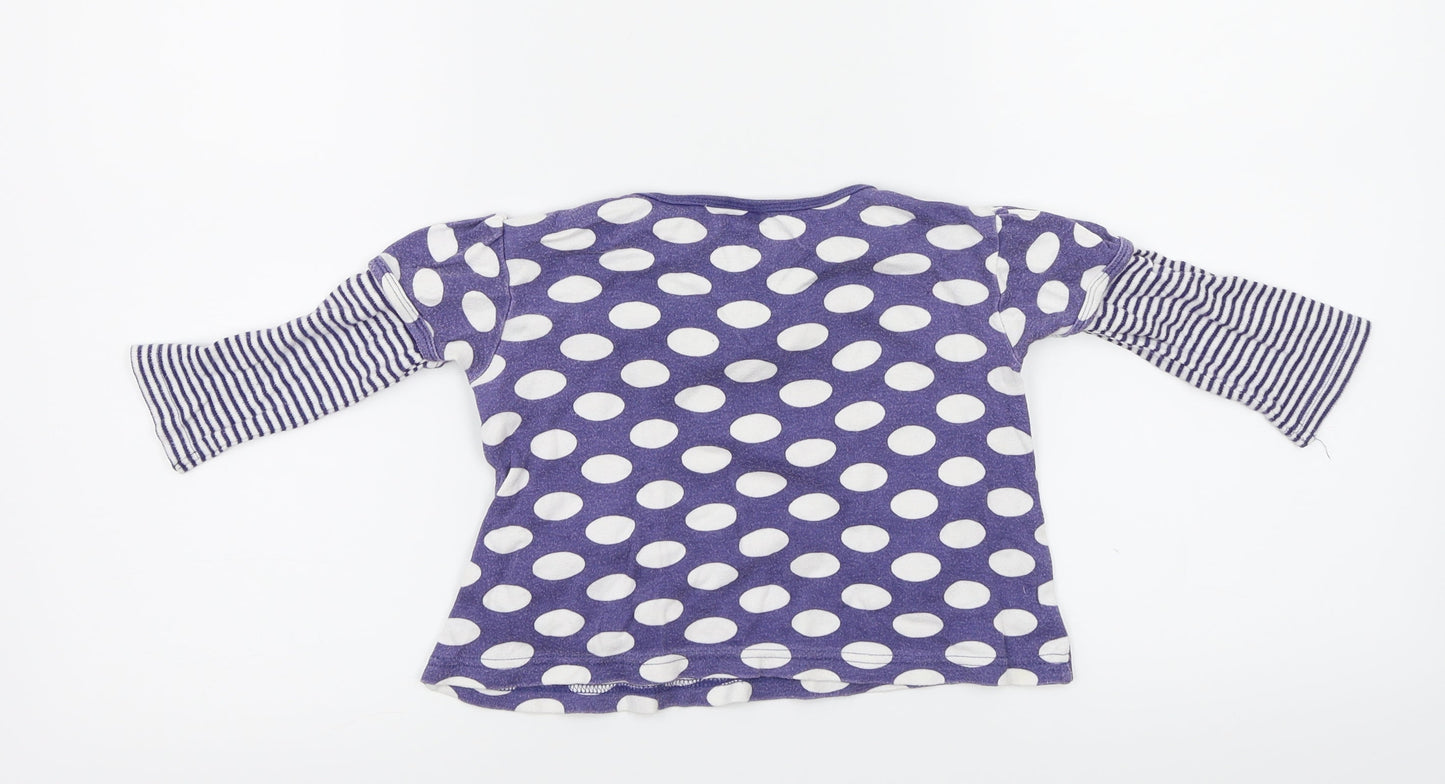 Eddie & Ella  Girls Purple Polka Dot  Basic T-Shirt Size 18-24 Months