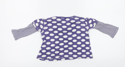 Eddie & Ella  Girls Purple Polka Dot  Basic T-Shirt Size 18-24 Months
