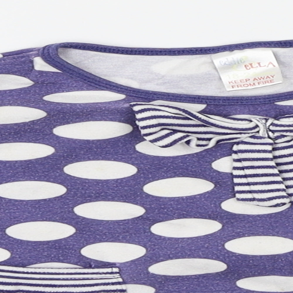 Eddie & Ella  Girls Purple Polka Dot  Basic T-Shirt Size 18-24 Months