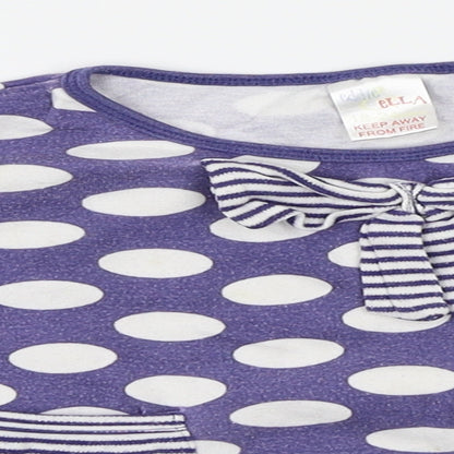 Eddie & Ella  Girls Purple Polka Dot  Basic T-Shirt Size 18-24 Months