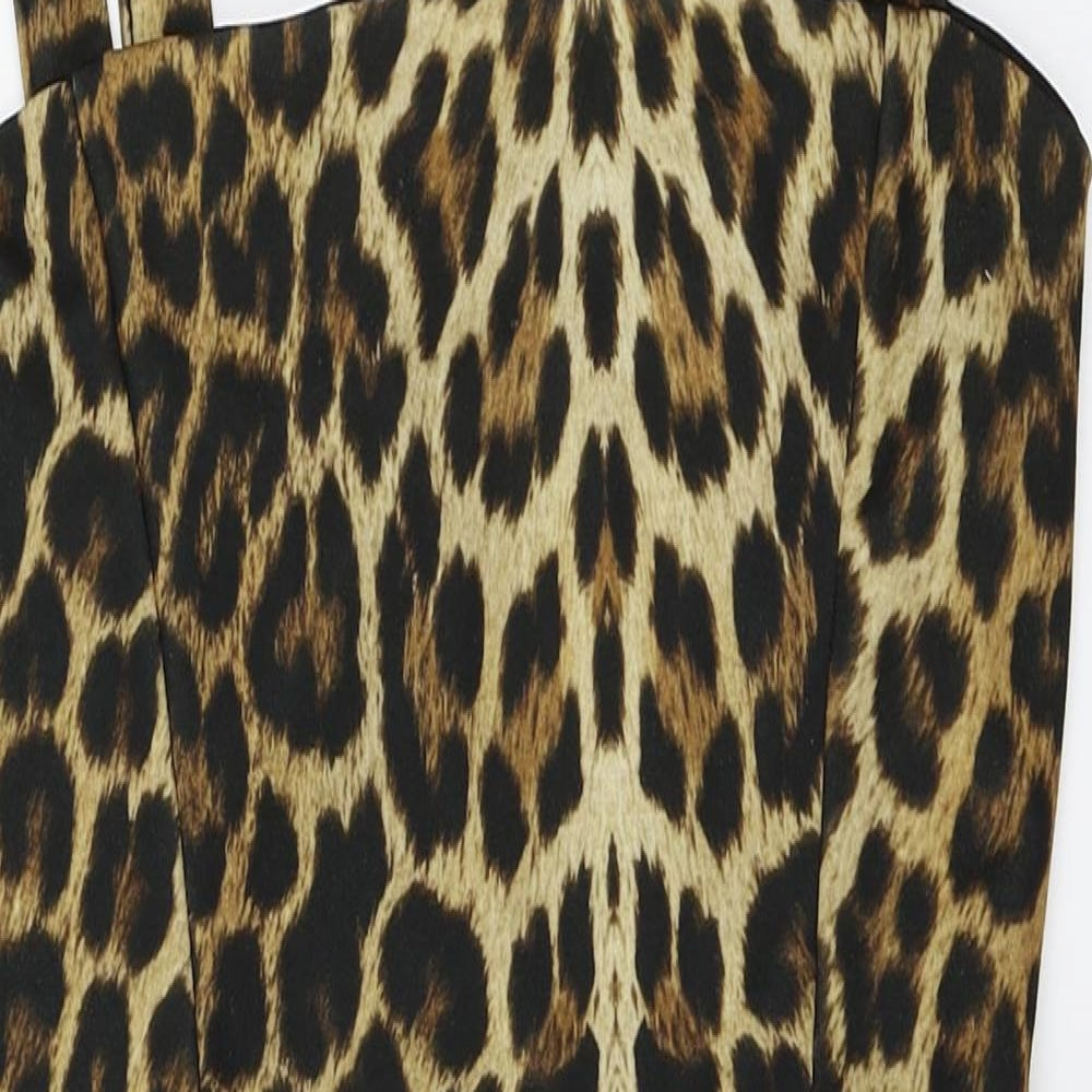 Boohoo  Womens Beige Animal Print  Bodycon  Size 10