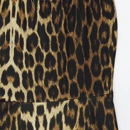 Boohoo  Womens Beige Animal Print  Bodycon  Size 10