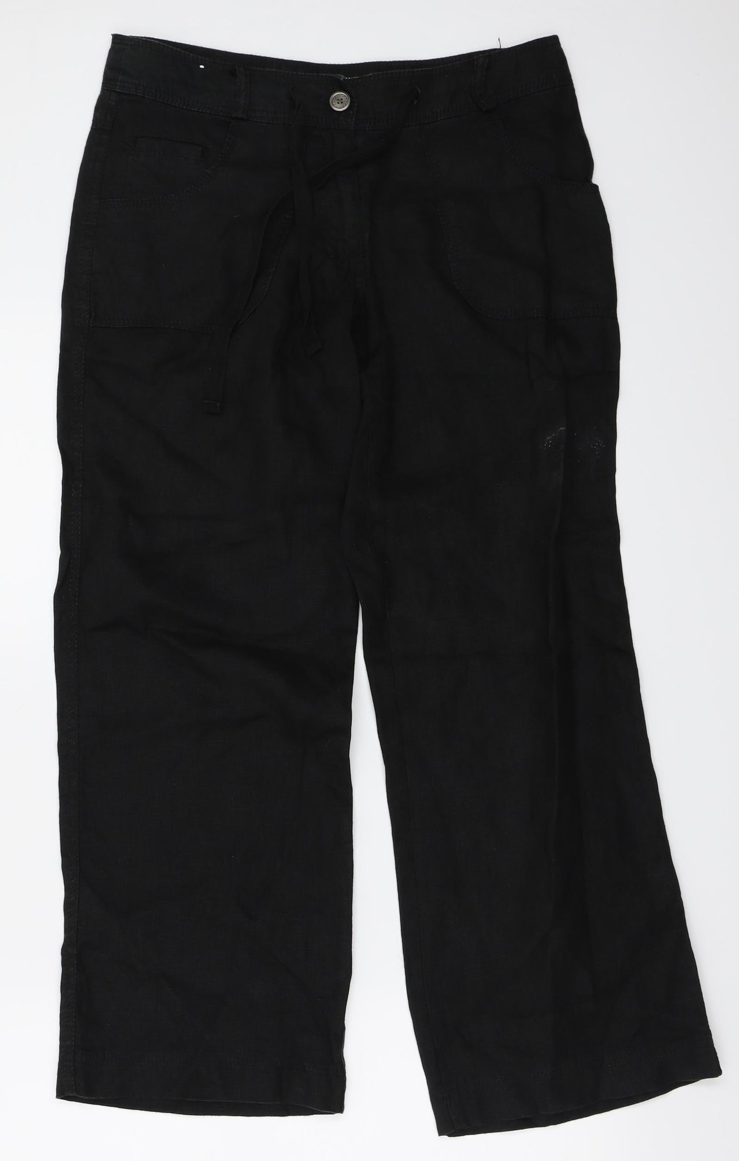 love to linen Womens Black   Trousers  Size 30 in L25 in