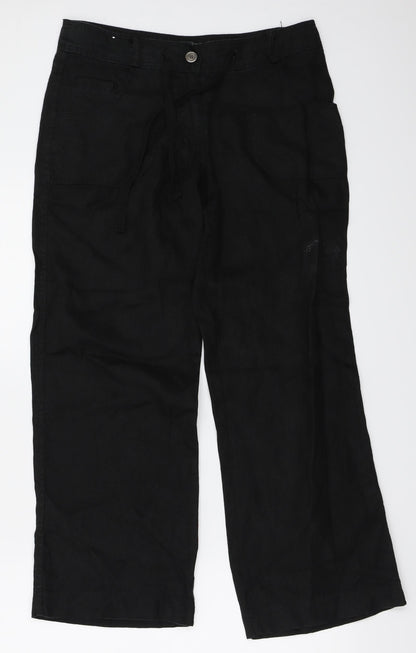 love to linen Womens Black   Trousers  Size 30 in L25 in