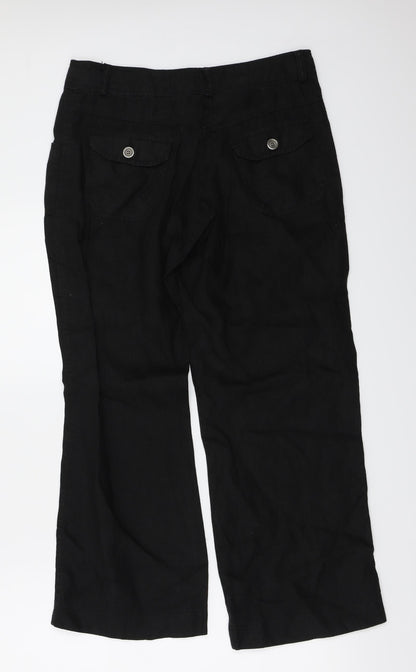 love to linen Womens Black   Trousers  Size 30 in L25 in