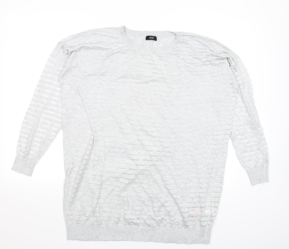 F&F Womens Grey  Knit Pullover Jumper Size 20