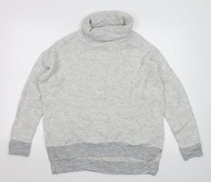 Primark Womens Grey Striped Knit Pullover Jumper Size 12  - Oversized