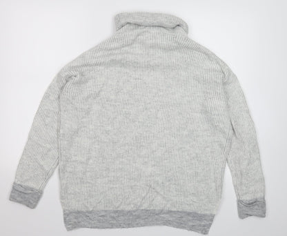 Primark Womens Grey Striped Knit Pullover Jumper Size 12  - Oversized