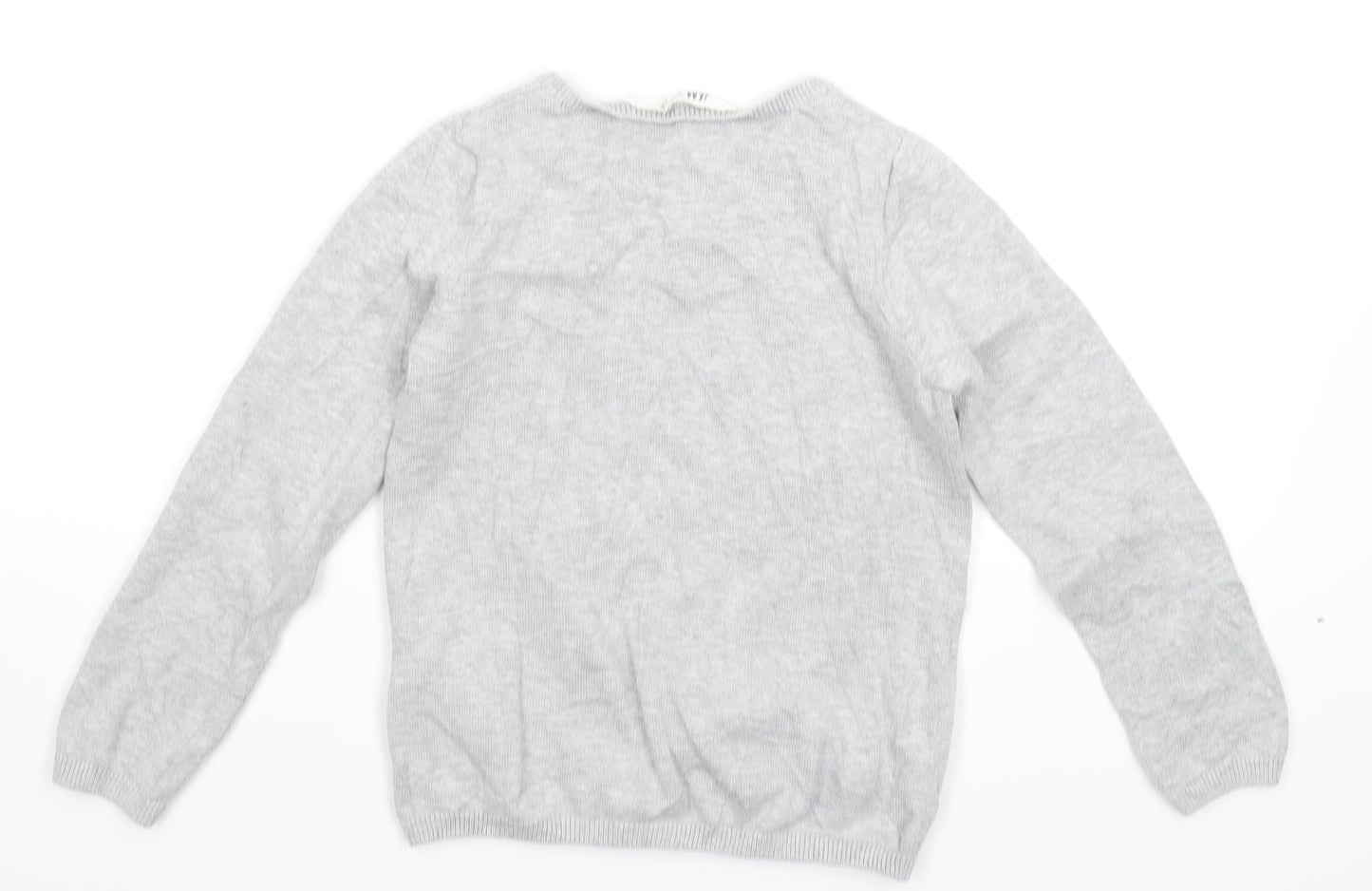 H&M Girls Grey  Knit Pullover Jumper Size 7 Years
