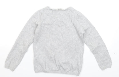 H&M Girls Grey  Knit Pullover Jumper Size 7 Years