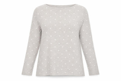 Cynthia Rowley Womens Grey Polka Dot Knit Pullover Jumper Size L