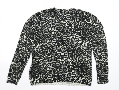 Bluhmod Womens Multicoloured Animal Print Knit Pullover Jumper Size M