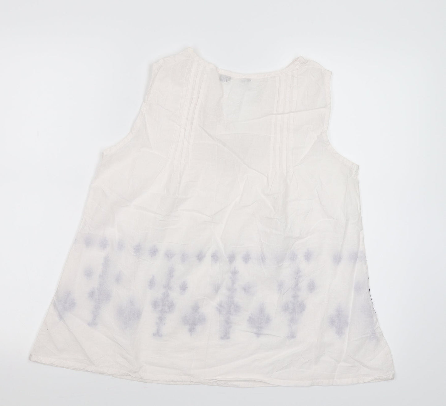 Womens UK Size 8 Preworn White Basic Tank