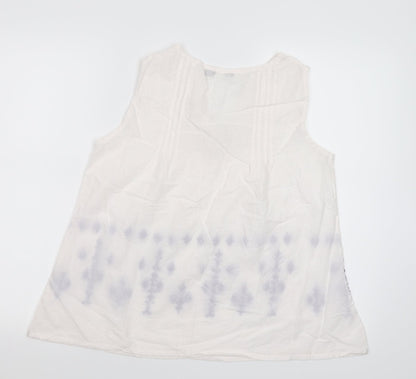 Womens UK Size 8 Preworn White Basic Tank