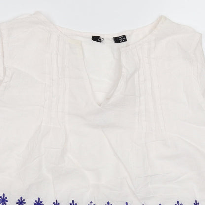Womens UK Size 8 Preworn White Basic Tank