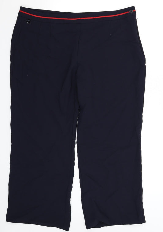 Womens UK Size 20 Preworn Regular Fit  Blue Trousers