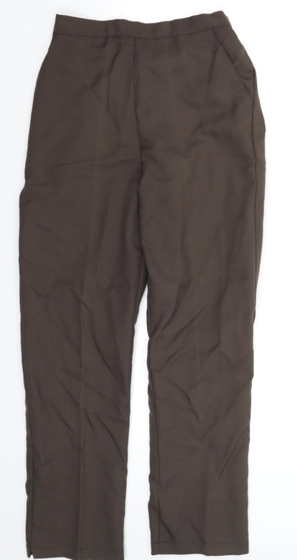 Womens UK Size 12 Preworn Regular Fit Dress Pants Grey Trousers