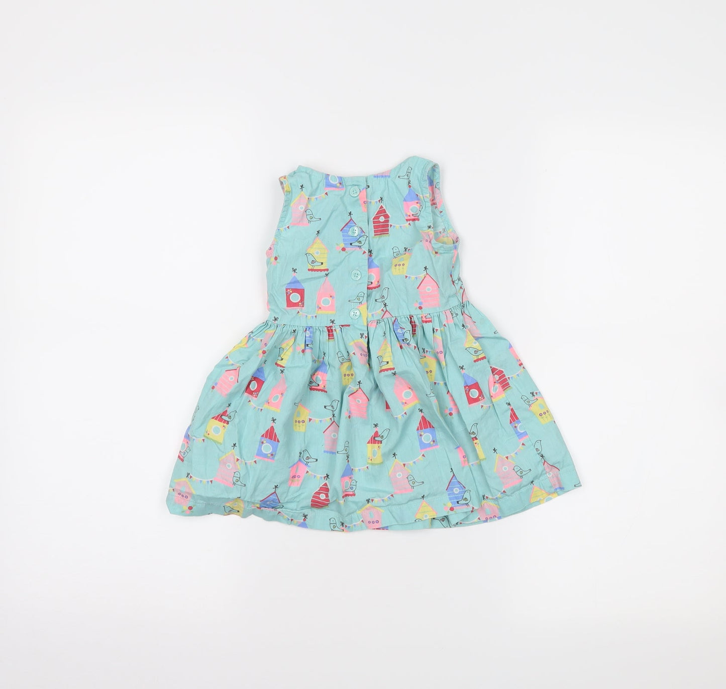 bluzoo Girls Blue   Skater Dress  Size 9-12 Months