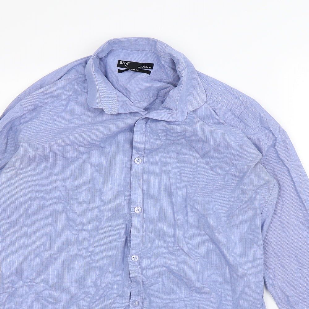 b&M Mens Blue    Dress Shirt Size 38