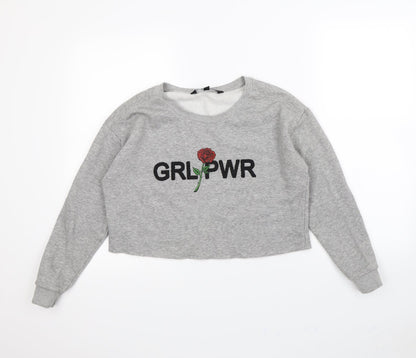 New Look Girls Grey   Pullover Jumper Size 12 Years  - Rose