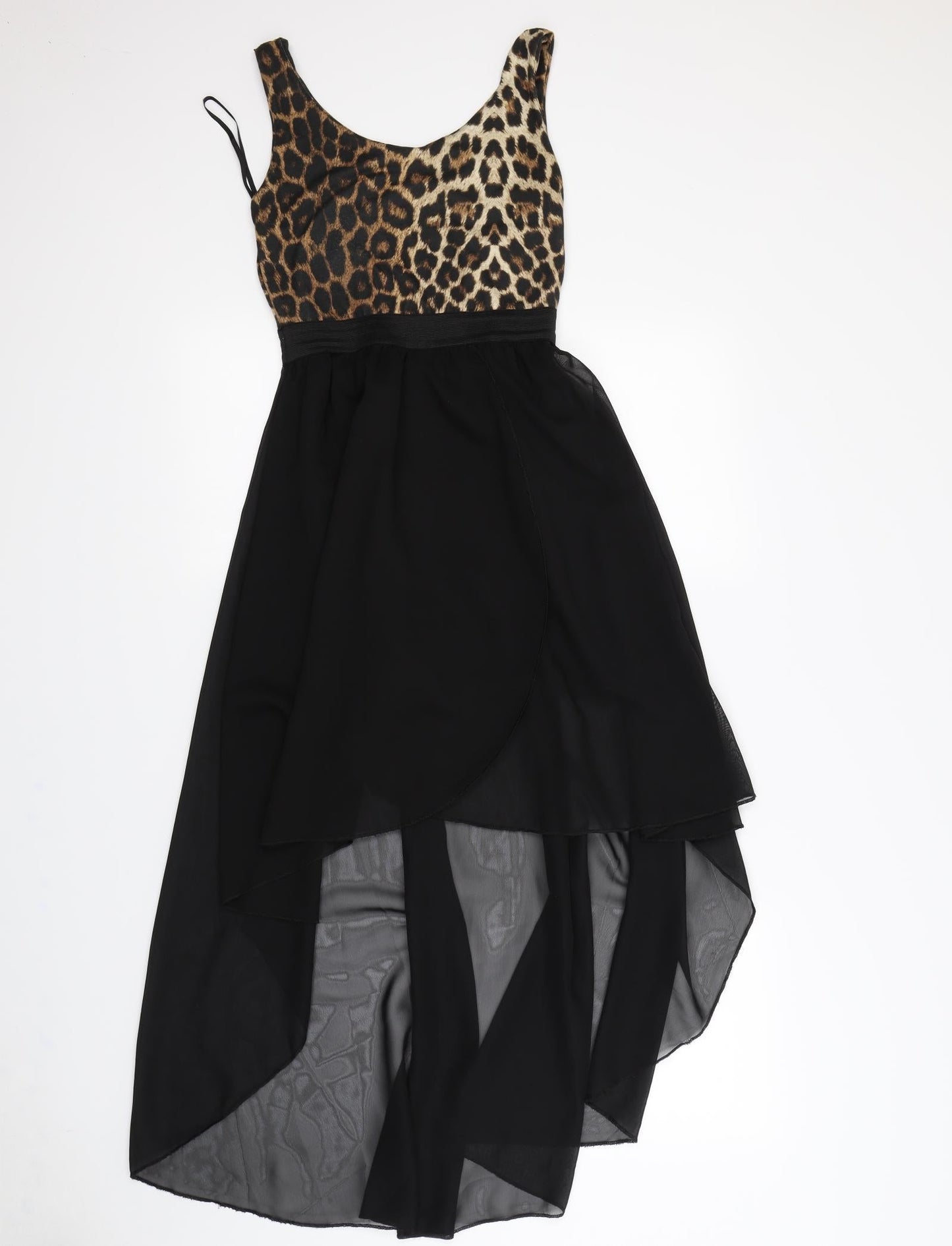 Missguided Womens Beige Animal Print Rayon Fit & Flare  Size S