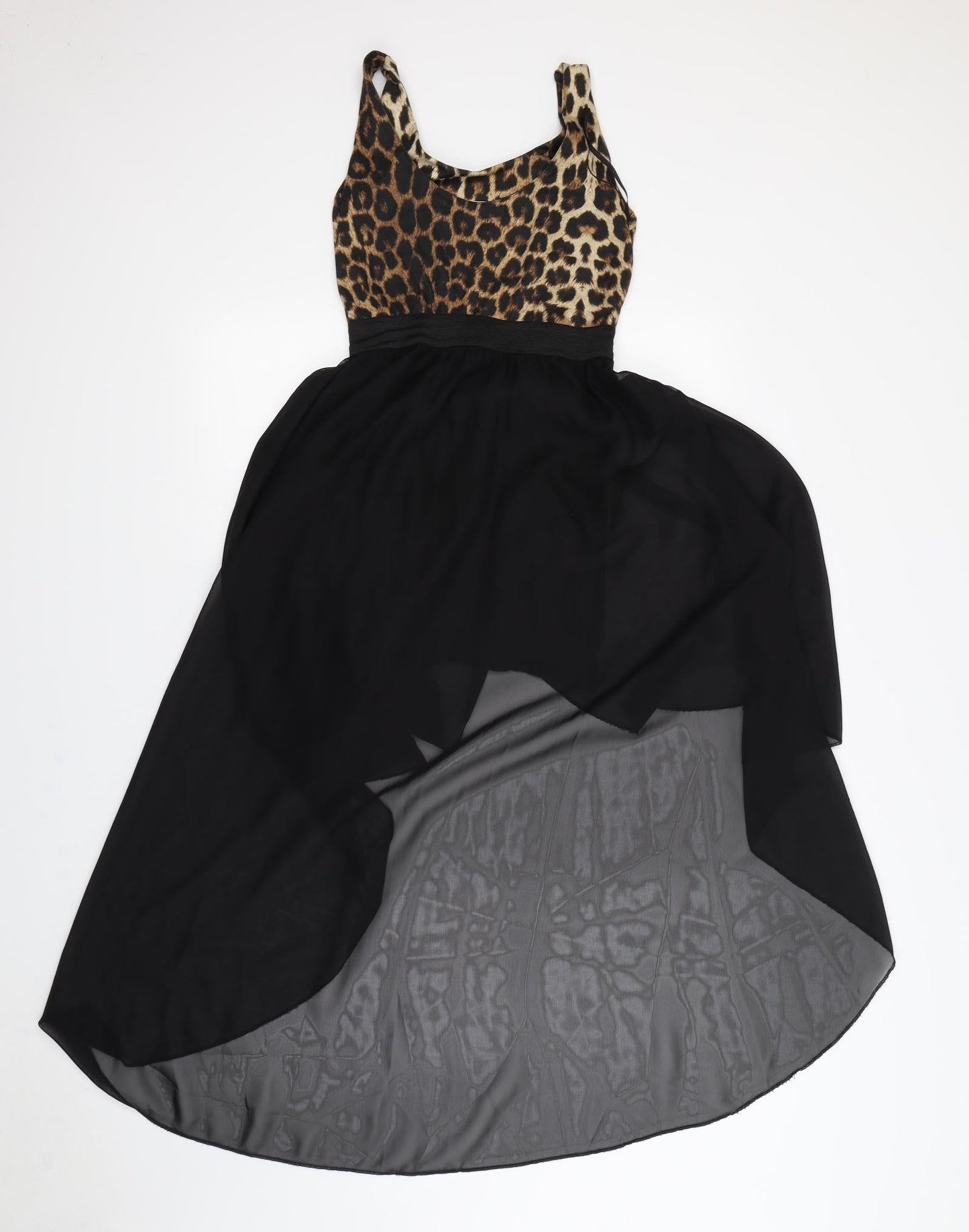 Missguided Womens Beige Animal Print Rayon Fit & Flare  Size S