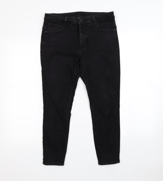 Womens UK Size 32 in Preworn Regular Fit Cropped Black Trousers