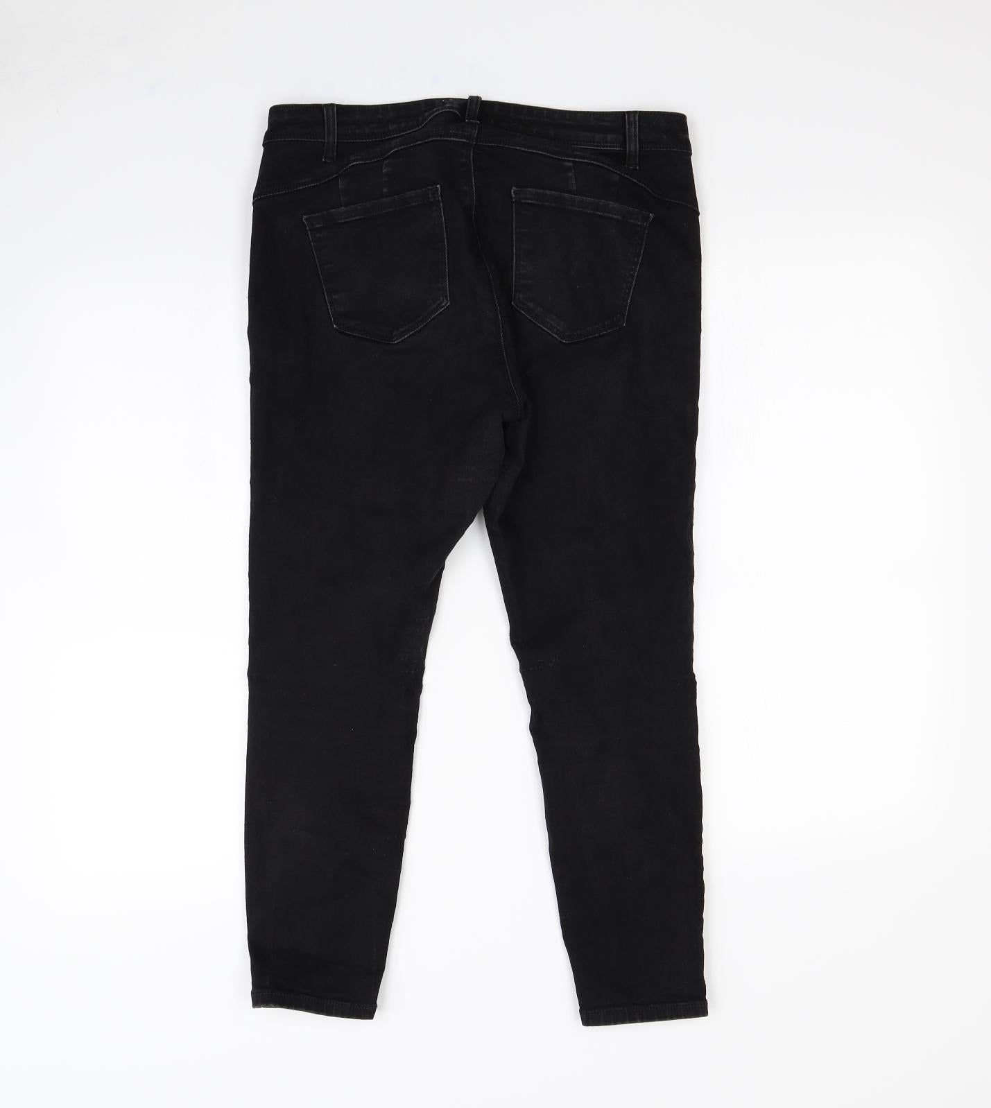Womens UK Size 32 in Preworn Regular Fit Cropped Black Trousers
