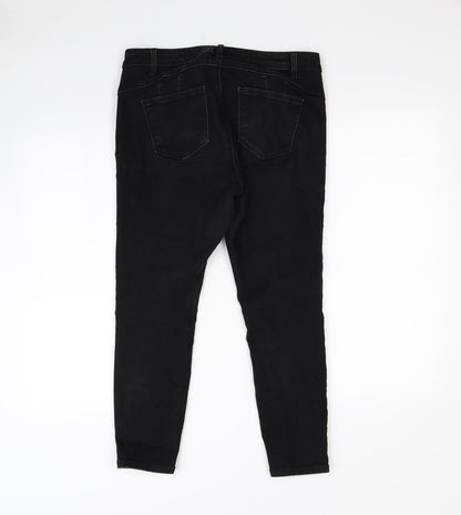 Womens UK Size 32 in Preworn Regular Fit Cropped Black Trousers
