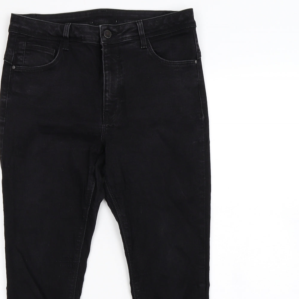 Womens UK Size 32 in Preworn Regular Fit Cropped Black Trousers