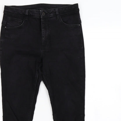 Womens UK Size 32 in Preworn Regular Fit Cropped Black Trousers