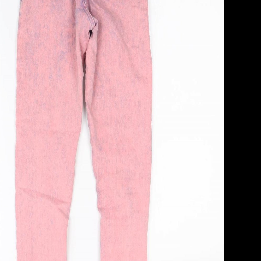 Topshop Womens Pink  Denim Straight Jeans Size 26 in L28 in