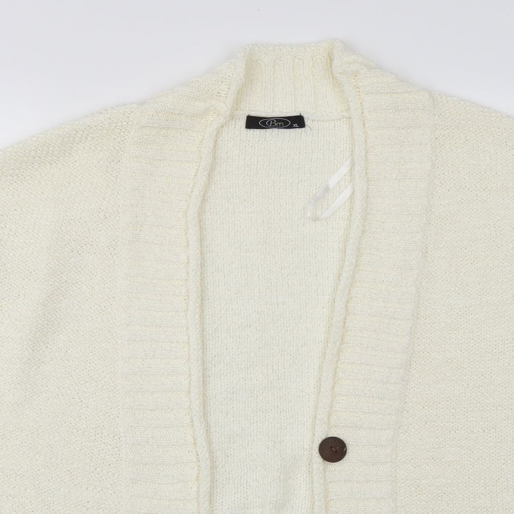 BM Womens White   Cardigan Jumper Size XL