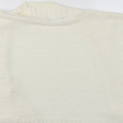 BM Womens White   Cardigan Jumper Size XL