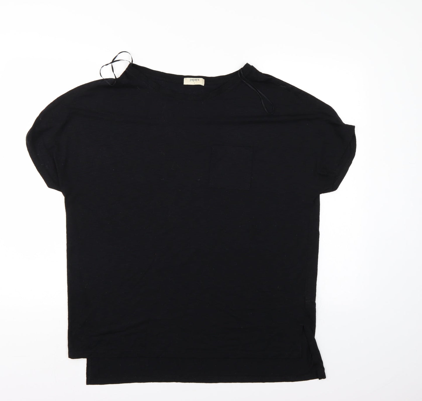 Papaya Womens Black   Basic T-Shirt Size L