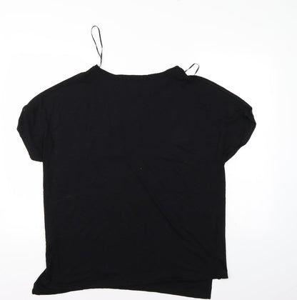Papaya Womens Black   Basic T-Shirt Size L