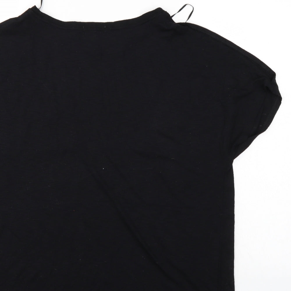 Papaya Womens Black   Basic T-Shirt Size L