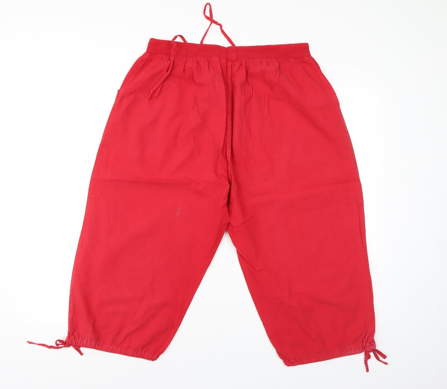 Womens UK Size 2XL Moda Regular Fit Cropped Red Trousers