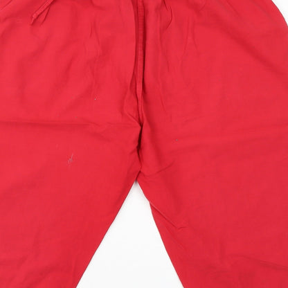 Womens UK Size 2XL Moda Regular Fit Cropped Red Trousers
