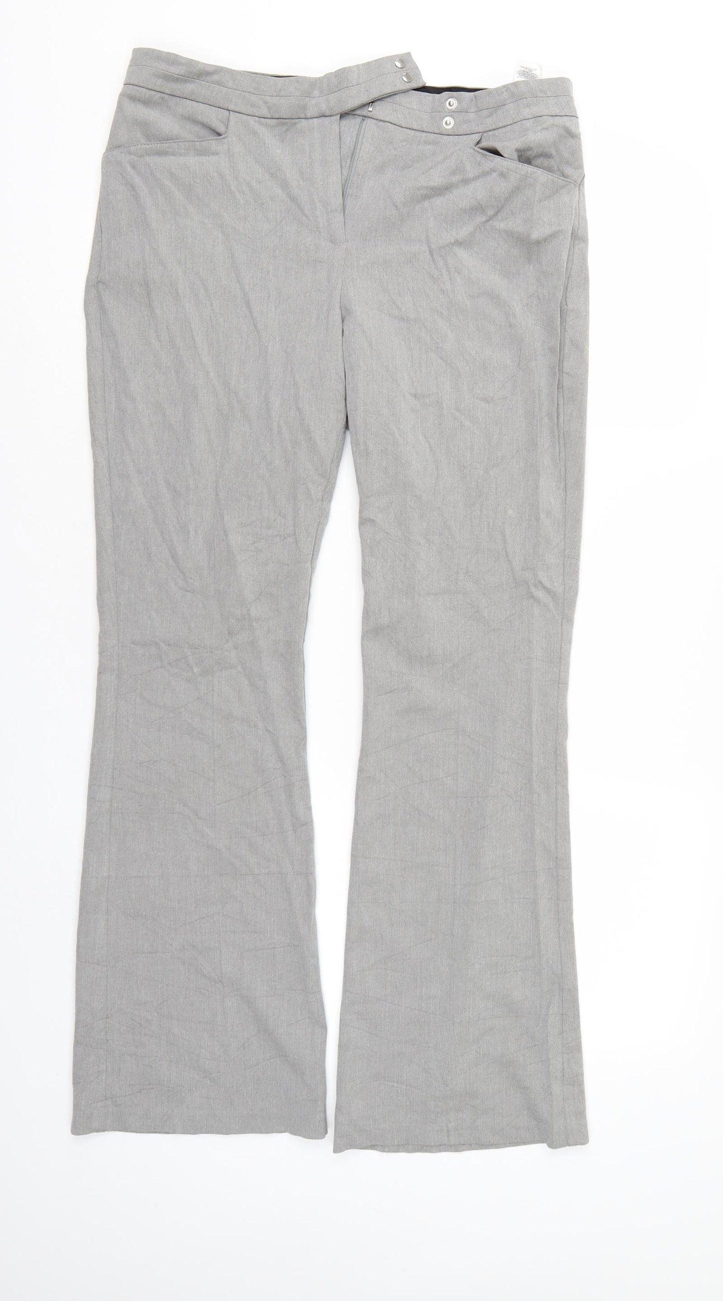 M&S Womens Grey   Trousers  Size 12 L27 in