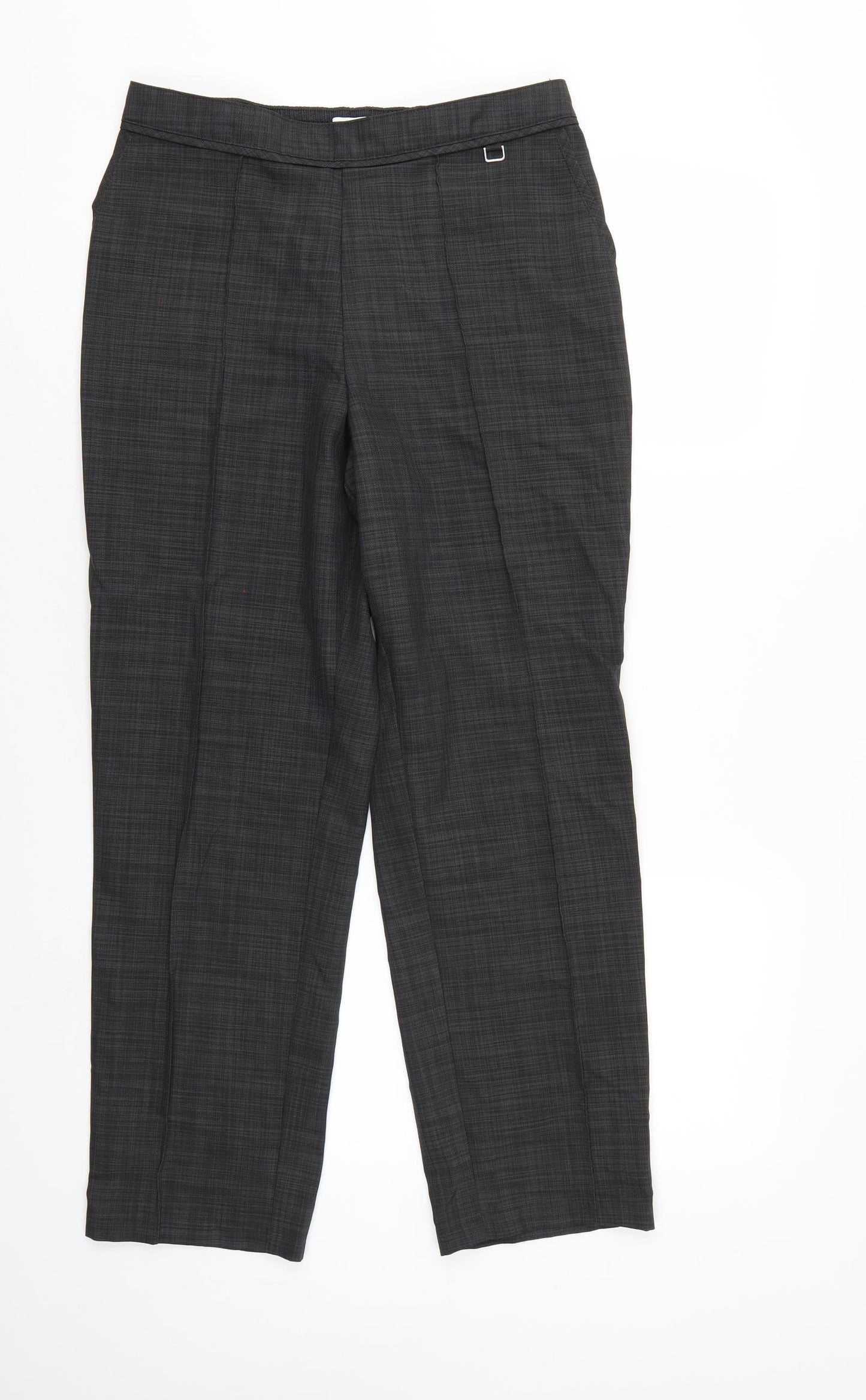 M&S Womens Grey   Trousers  Size 10 L26 in - Elastic Waist
