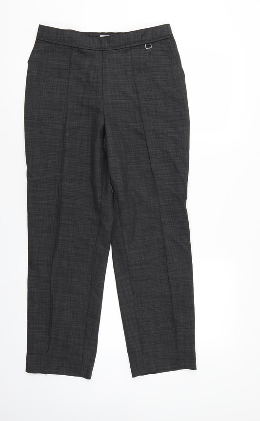 M&S Womens Grey   Trousers  Size 10 L26 in - Elastic Waist